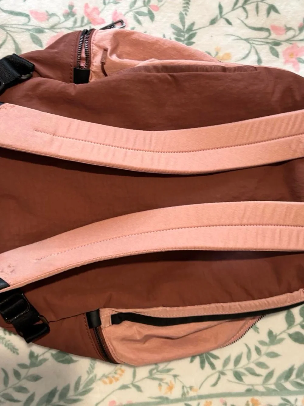 lululemon athletica Pink and Brown Two-Tone Backpack
